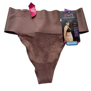Maidenform Women's 2XL Tame Your Tummy Lace Thong Panty DM0049 New